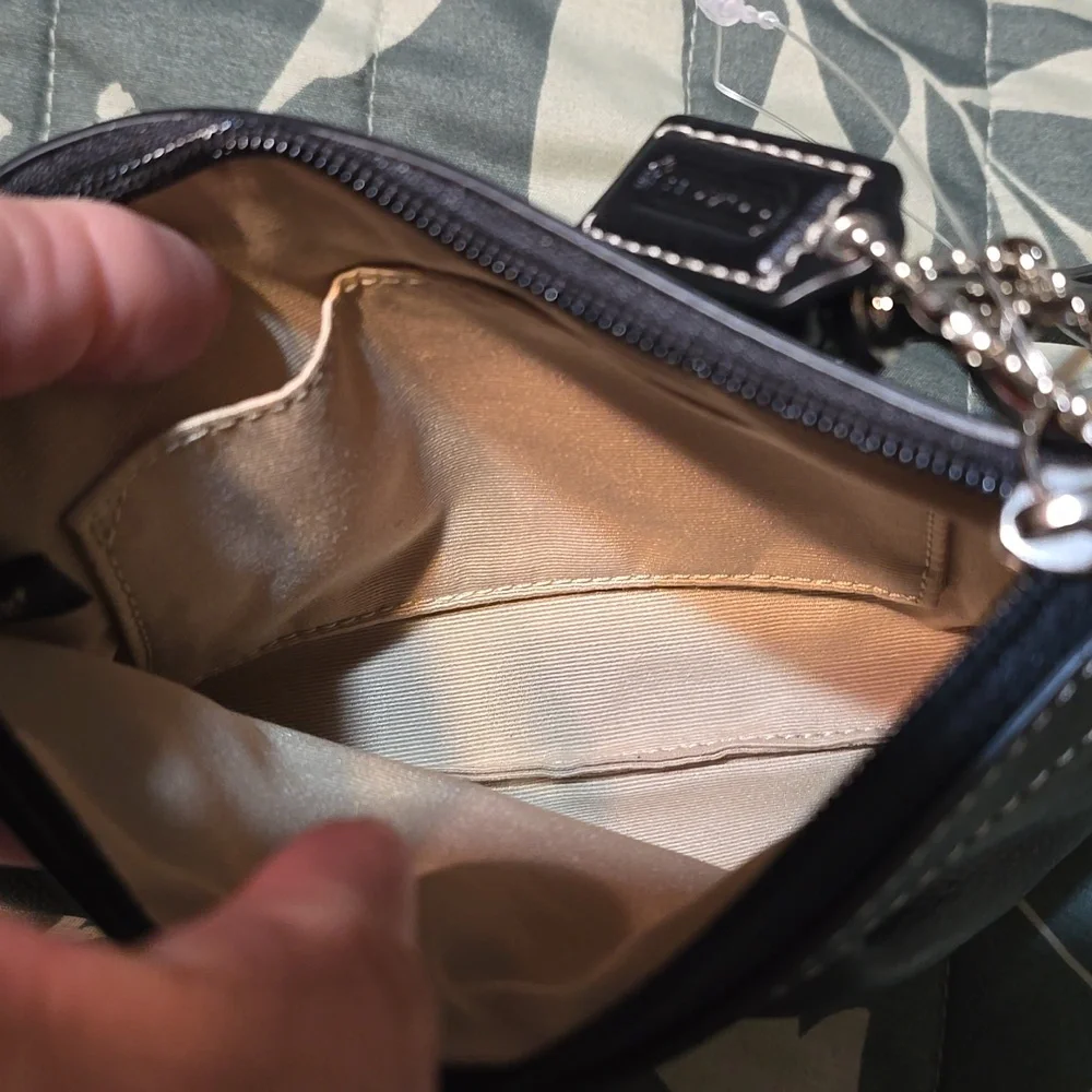 Coach Black Leather Wristlet